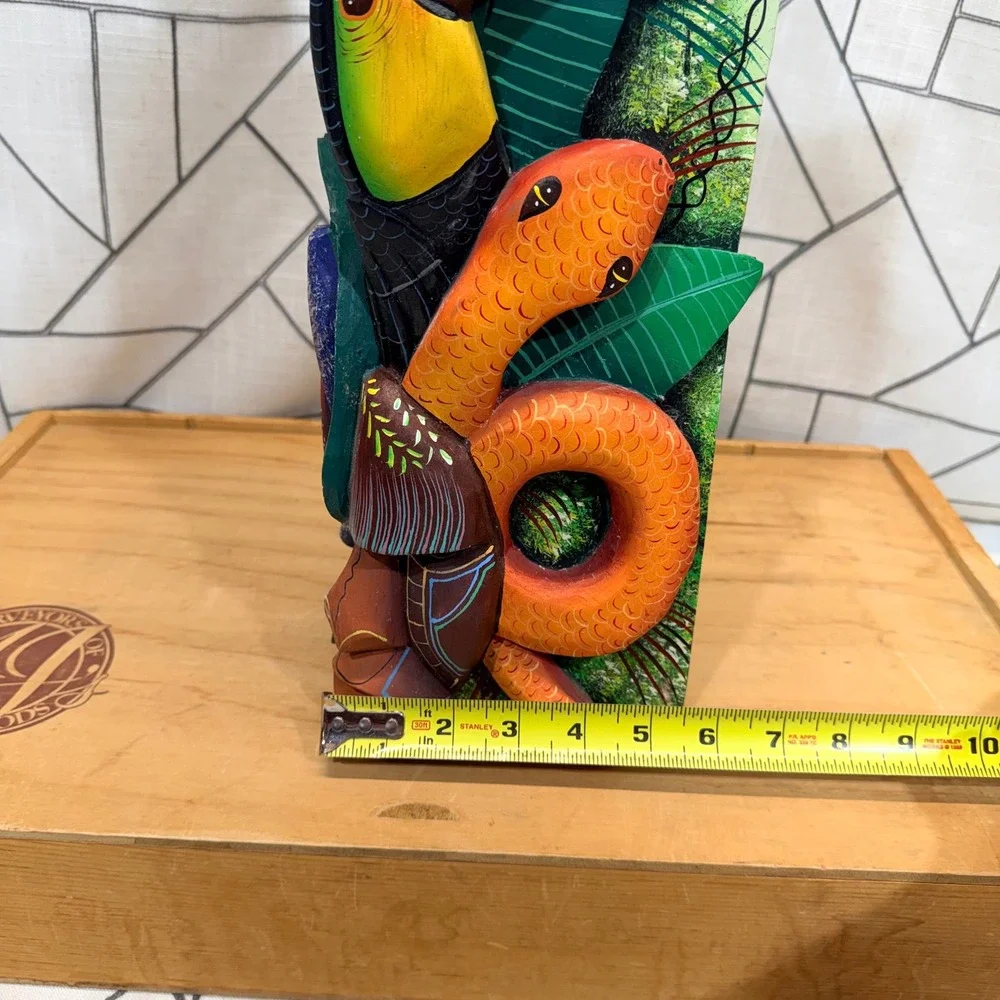 Costa Rica Boruca Mask Hand Carved Wood Toucan Snake Frog Jungle Folk Art 16